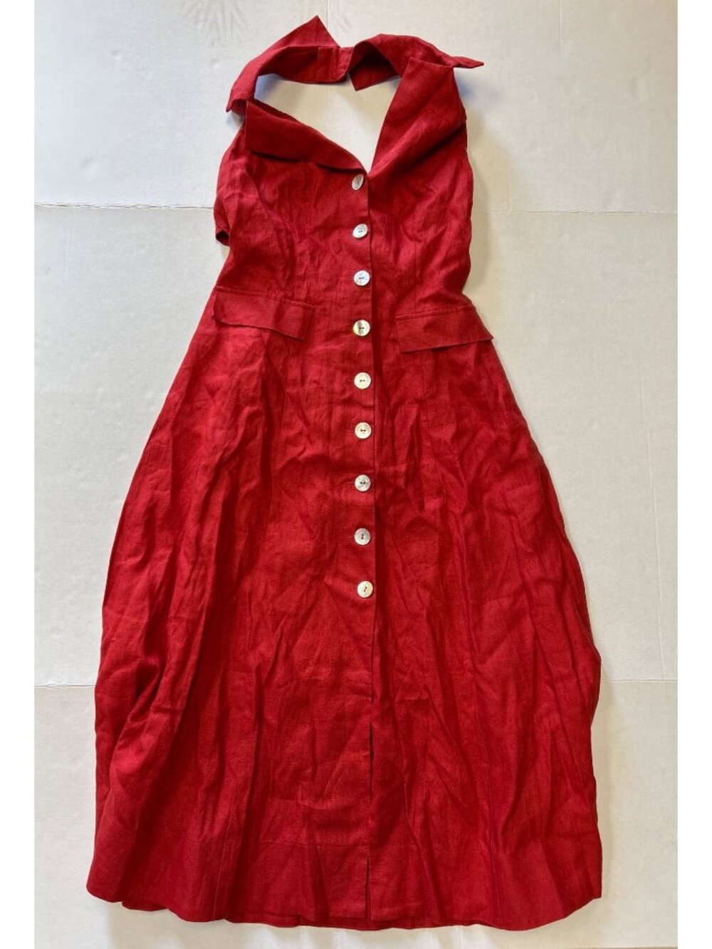 REFORMATION Masha Linen Dress Sundried Tomato Size 8 NWT - Picture 3 of 10